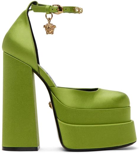 versace sgoes lime green with silver heel|versace black and white.